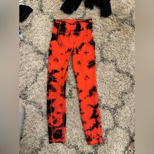 Red and Black Lululemon leggings